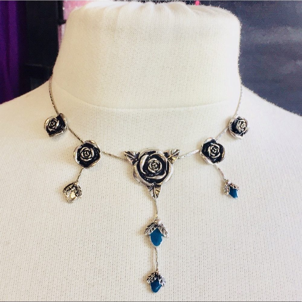 Black Rose Steel Necklace